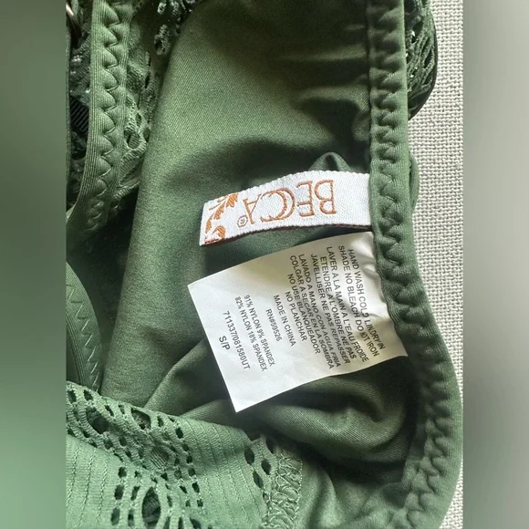 BECCA by Rebecca Virtue Women's Color Play Crochet High Neck One Piece Swimsuit - Picture 6 of 7